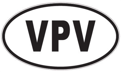 VPV - 3 Letter Initials Oval Magnet