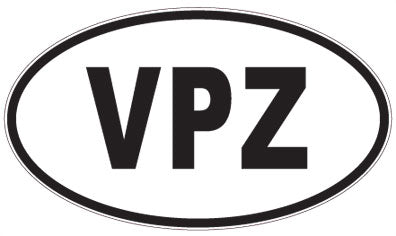 VPZ - 3 Letter Initials Oval Magnet