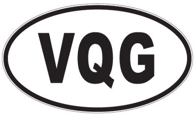 VQG - 3 Letter Initials Oval Magnet