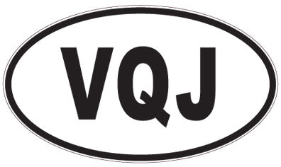VQJ - 3 Letter Initials Oval Magnet