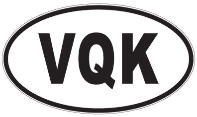 VQK - 3 Letter Initials Oval Magnet
