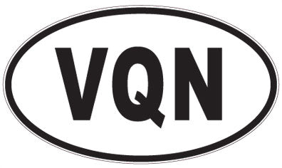 VQN - 3 Letter Initials Oval Magnet