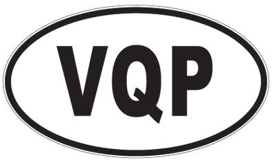 VQP - 3 Letter Initials Oval Magnet