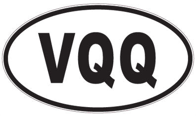 VQQ - 3 Letter Initials Oval Magnet