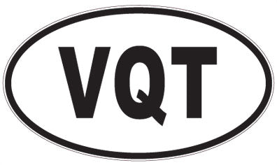 VQT - 3 Letter Initials Oval Magnet