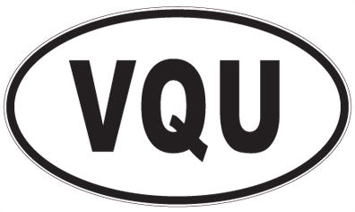 VQU - 3 Letter Initials Oval Magnet