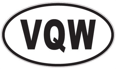 VQW - 3 Letter Initials Oval Magnet