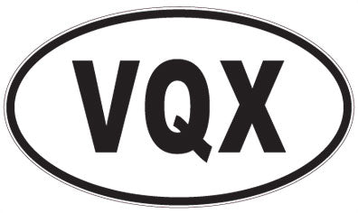 VQX - 3 Letter Initials Oval Sticker