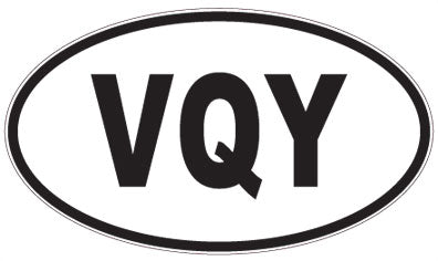 VQY - 3 Letter Initials Oval Magnet