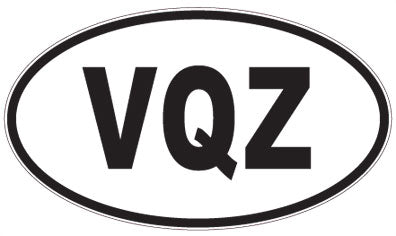 VQZ - 3 Letter Initials Oval Magnet