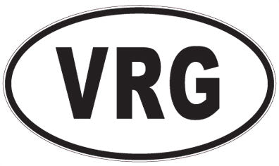 VRG - 3 Letter Initials Oval Magnet