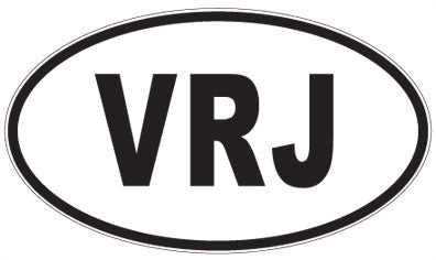 VRJ - 3 Letter Initials Oval Magnet