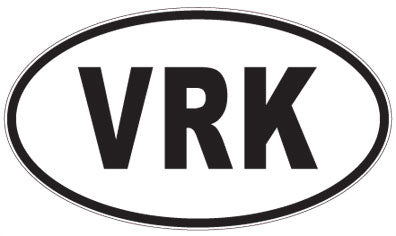 VRK - 3 Letter Initials Oval Magnet