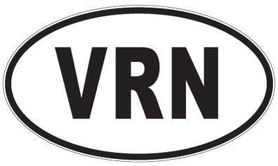 VRN - 3 Letter Initials Oval Magnet