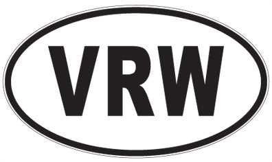 VRW - 3 Letter Initials Oval Magnet