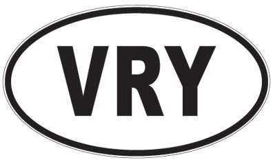 VRY - 3 Letter Initials Oval Magnet