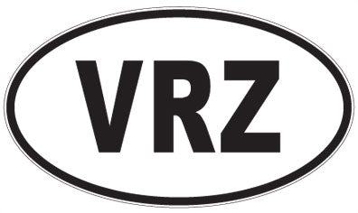 VRZ - 3 Letter Initials Oval Magnet