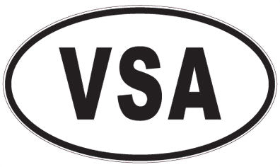 VSA - 3 Letter Initials Oval Sticker