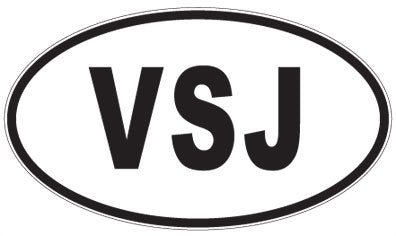 VSJ - 3 Letter Initials Oval Magnet