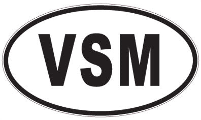 VSM - 3 Letter Initials Oval Magnet
