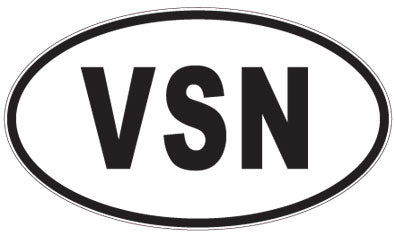 VSN - 3 Letter Initials Oval Magnet