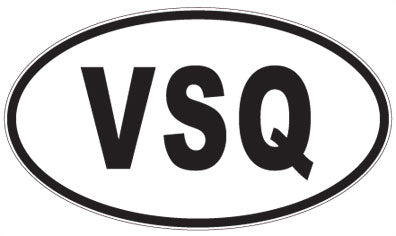 VSQ - 3 Letter Initials Oval Magnet