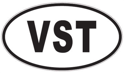 VST - 3 Letter Initials Oval Magnet