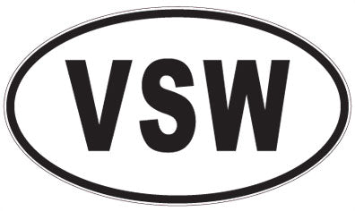 VSW - 3 Letter Initials Oval Magnet