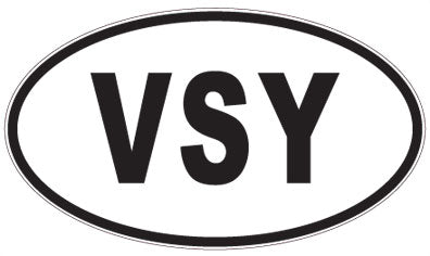 VSY - 3 Letter Initials Oval Magnet