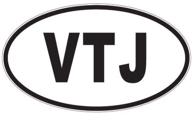 VTJ - 3 Letter Initials Oval Magnet