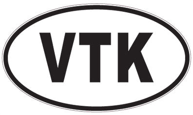 VTK - 3 Letter Initials Oval Magnet