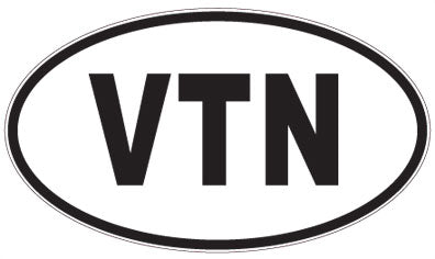 VTN - 3 Letter Initials Oval Magnet