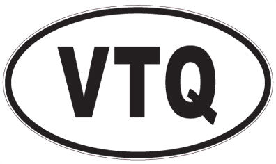 VTQ - 3 Letter Initials Oval Magnet
