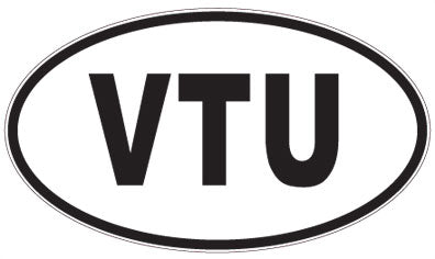 VTU - 3 Letter Initials Oval Magnet