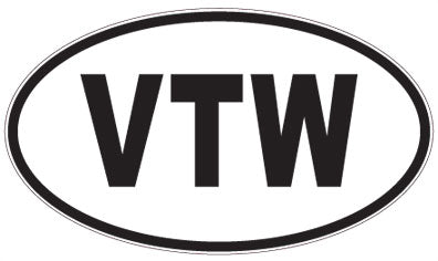 VTW - 3 Letter Initials Oval Magnet