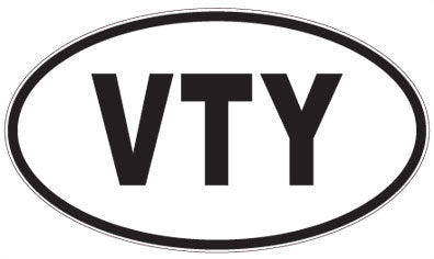 VTY - 3 Letter Initials Oval Magnet