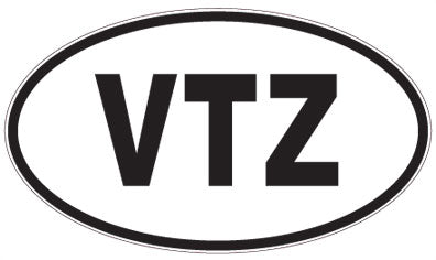 VTZ - 3 Letter Initials Oval Magnet
