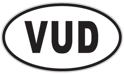 VUD - 3 Letter Initials Oval Magnet