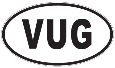 VUG - 3 Letter Initials Oval Magnet