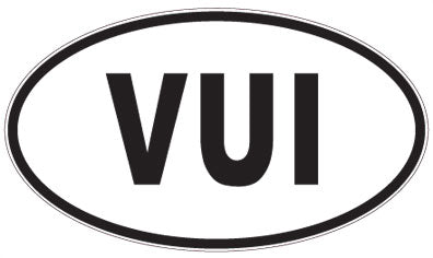 VUI - 3 Letter Initials Oval Magnet