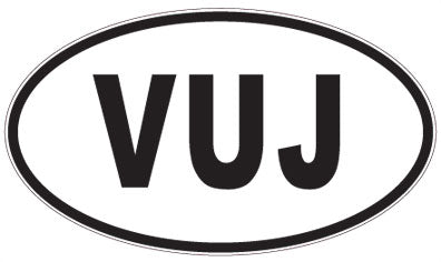 VUJ - 3 Letter Initials Oval Magnet