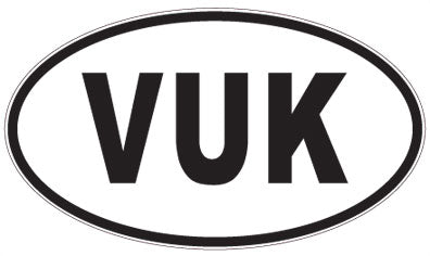 VUK - 3 Letter Initials Oval Magnet