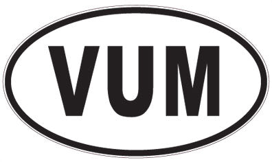 VUM - 3 Letter Initials Oval Magnet
