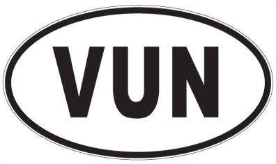 VUN - 3 Letter Initials Oval Magnet