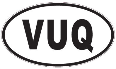 VUQ - 3 Letter Initials Oval Magnet