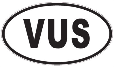 VUS - 3 Letter Initials Oval Magnet