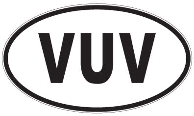 VUV - 3 Letter Initials Oval Magnet