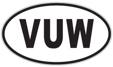 VUW - 3 Letter Initials Oval Magnet