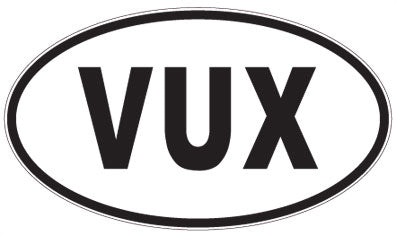 VUX - 3 Letter Initials Oval Sticker