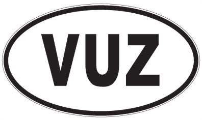 VUZ - 3 Letter Initials Oval Magnet